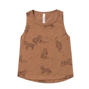 Rylee & Cru Tiger Print Tank Top - Bronze 2T-3T NWT